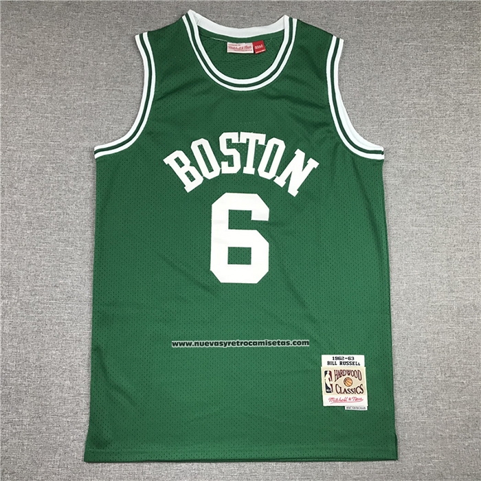 Maglia Boston Celtics Bill Russell #6 Hardwood Classics 1962-63 Verde